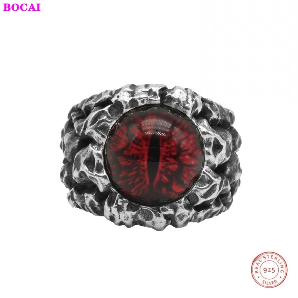 Мужское серебряное кольцо BOCAI S925 пробы Открытое из тайского серебра с
