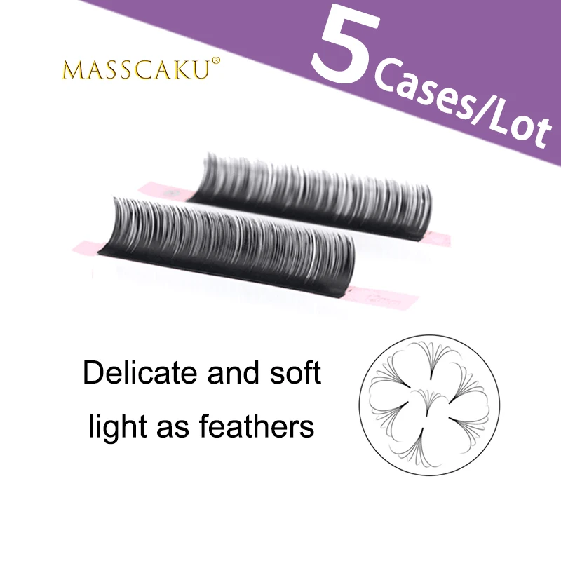 

5cases/lot MASSCAKU 12rows Rapid Fan for Eyelash Extension Easy Fanning super soft Volume Fans blooming extensions for Makeup