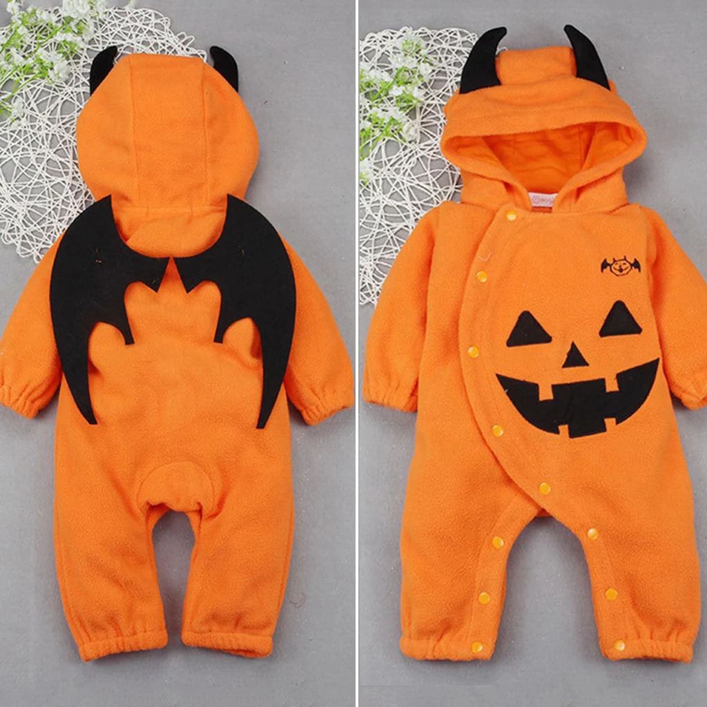 

Unisex Baby Hooded Romper Halloween Cosplay Costume Fleece Jumpsuits