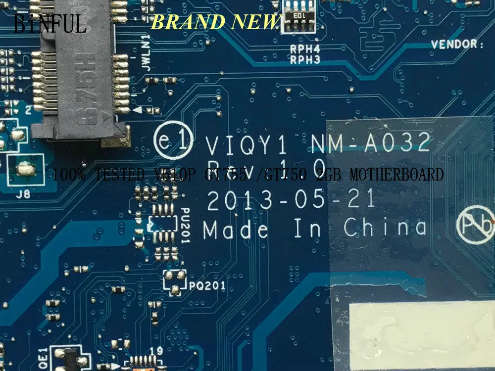 Совершенно новый. Материнская плата VIQY1 NM A032 REV: 1 0 для ноутбука LENOVO Y510P подходит I7
