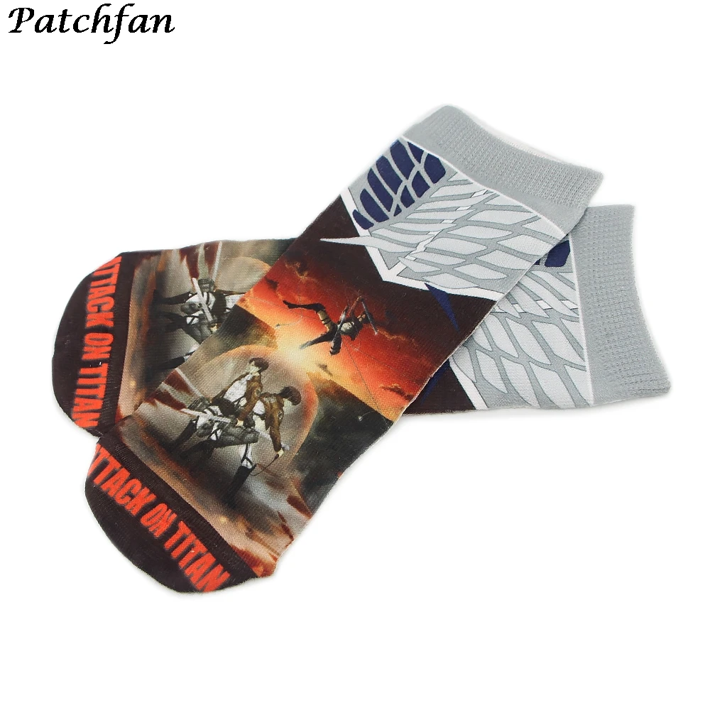 

12Pair AD444 Patchfan Classical Anime Funny Printed Women Men Short Socks Ankle Kawaii Party Favor Cosplay Gifts