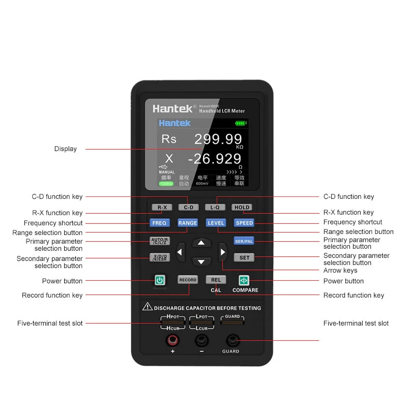 Hantek 1832C 1833C цифровой Ручной Измеритель иммитанса Высокоточный тестер для