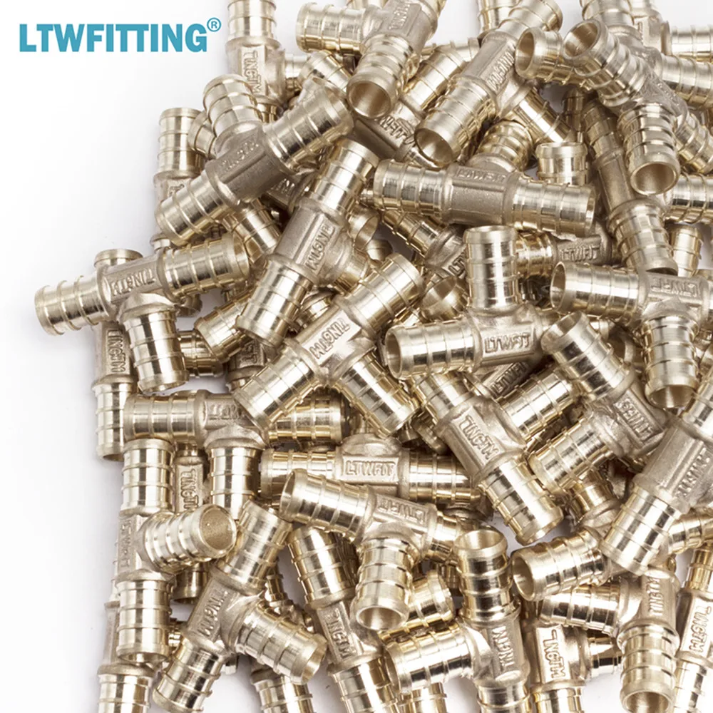 Латунный обжимной фитинг LTWFITTING PEX без свинца 1/2 дюйма x тройник PEX|crimp fitting|brass fittingspex