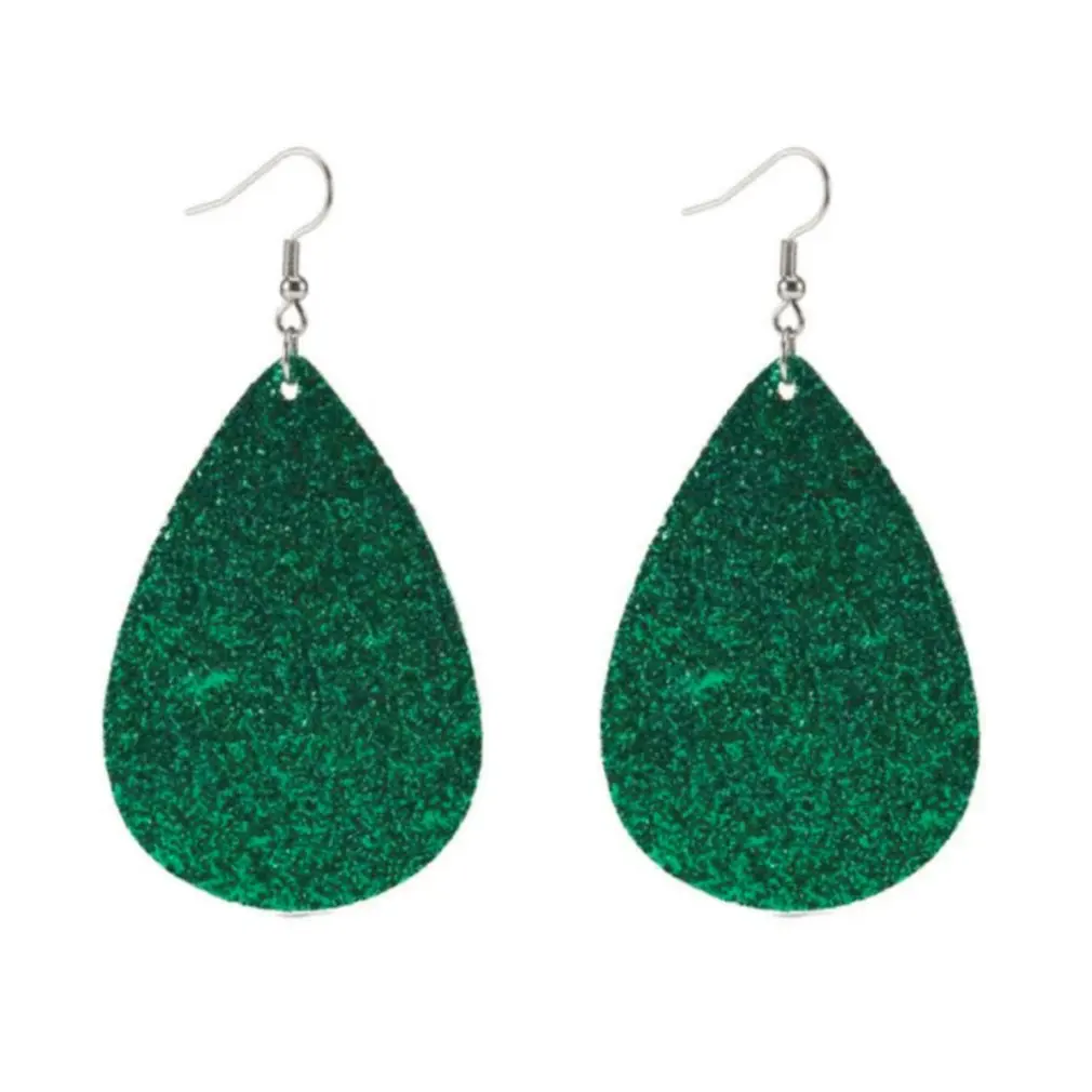 Новогодние серьги в форме капли рождественские кожаные модные для женщин Серьги