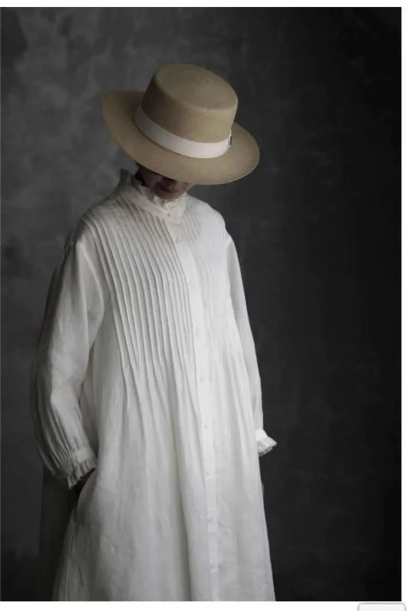 

Mori Japan Style Pleated Shirt Women Top Solid Sing breasted Shirt Top Female