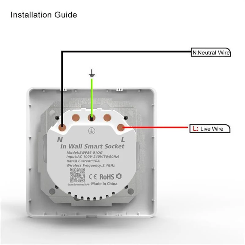 Lonsonho Tuya Wi Fi умная розетка стандарта ЕС США Великобритании Plug 220V 16A электрические