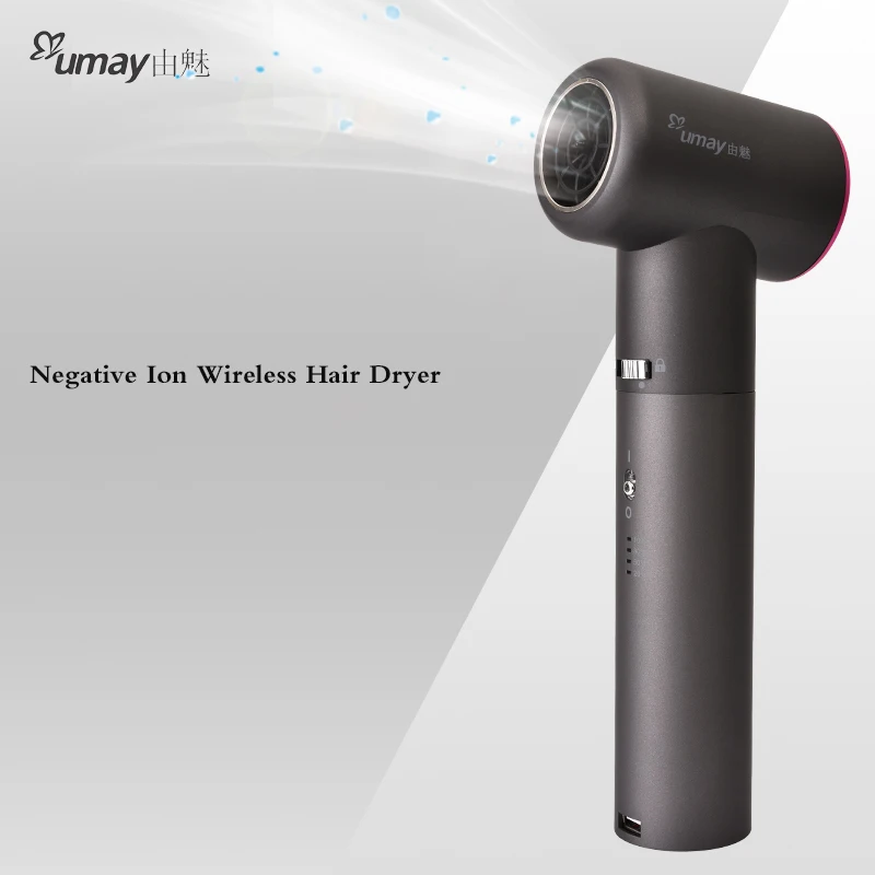 

Wireless Anion Hair Dryer with Battery Working Rechargeable Negative Ion Blower Low Radiation Split Design Easy to Outdoor Trave