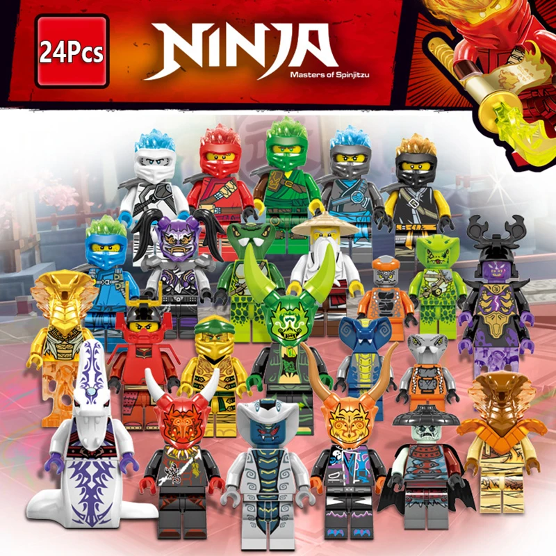 Для Ninjagoes Ninja Lloyd's Titan Mech Stormbringer Fire Fang Pyro Snake Zane фигурки Kai jay Cole Krait строительные
