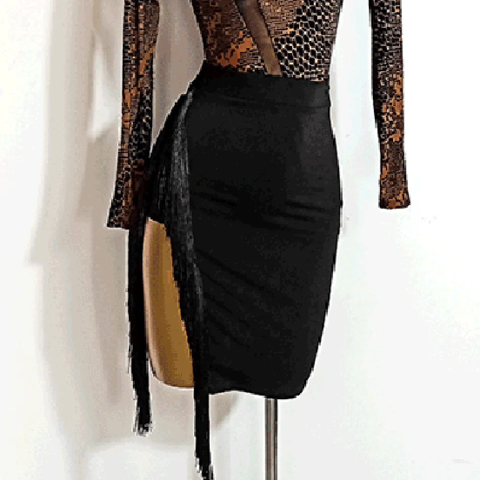 2021 New TL847 High Grade Fringe Tassel Design Female Latin Dance Dress Women Skirt Belly Ballroom Dancing Performamnce Suit |