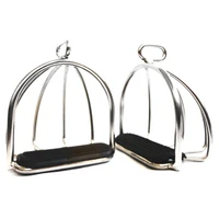 2 pcs cage horse riding stirrups steel horse saddle anti skid horse pedal equestrian safety equipment