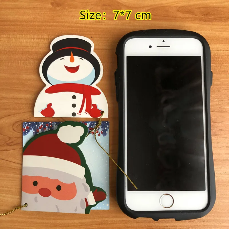 

20pcs 7*7cm Creative Cute Xmas Cards Merry Christmas Small Greeting Cards Kids Mini New Year Postcards Party Gift bakery cards