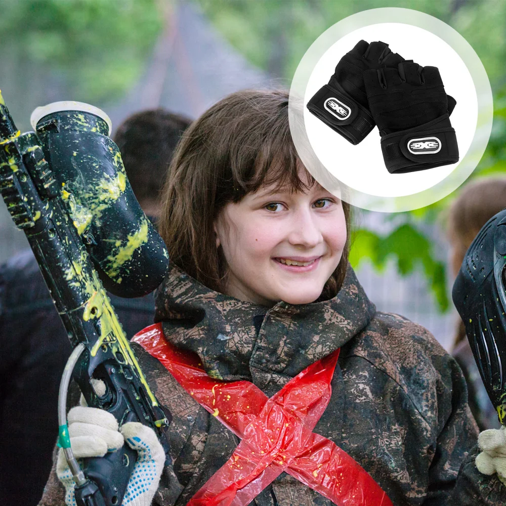 

1 Pair Sports Half-finger Men Outdoor Fitness for Riding Weightlifting (Random Color, Size)