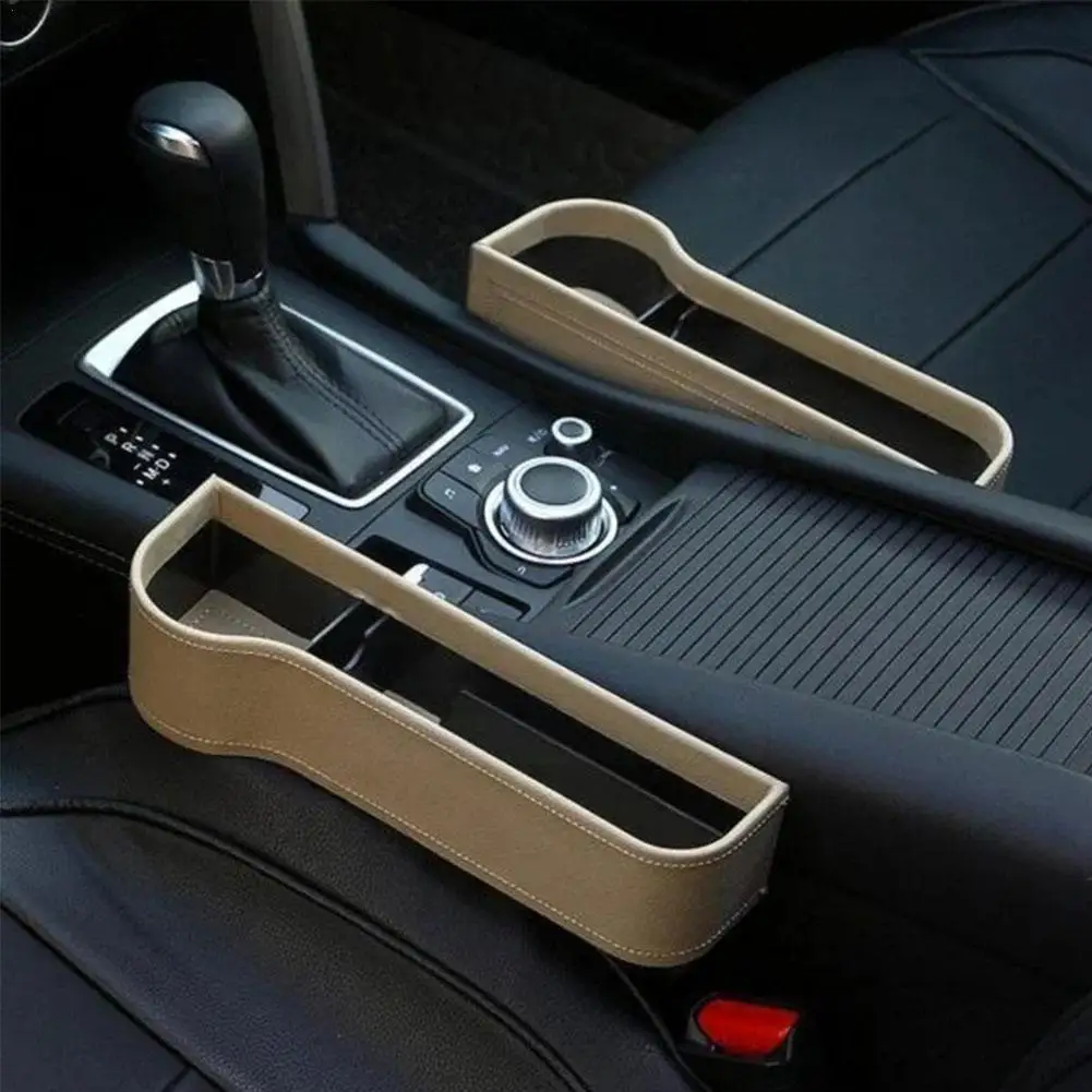 

Car Storage Box Cup Pu Leather Pocket Catcher Bottle Holder Auto Cups Organizer Accessories Phone X4u8