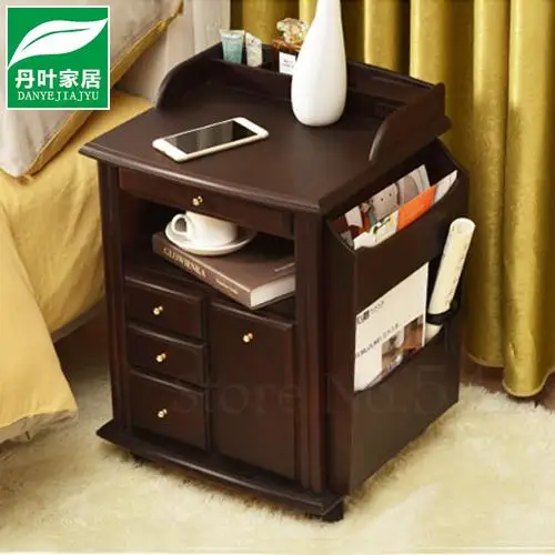 Сплошная деревянная прикроватная настольная сосны простой современный белый