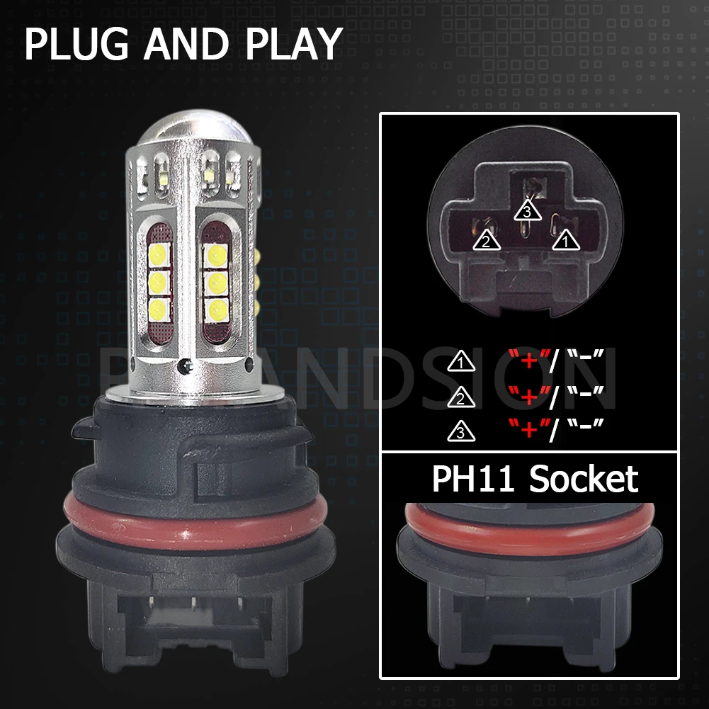 1 шт. сверхъяркая фара для мотоцикла PH11 10-30 в 12 В 24 6000 К 10 Вт |