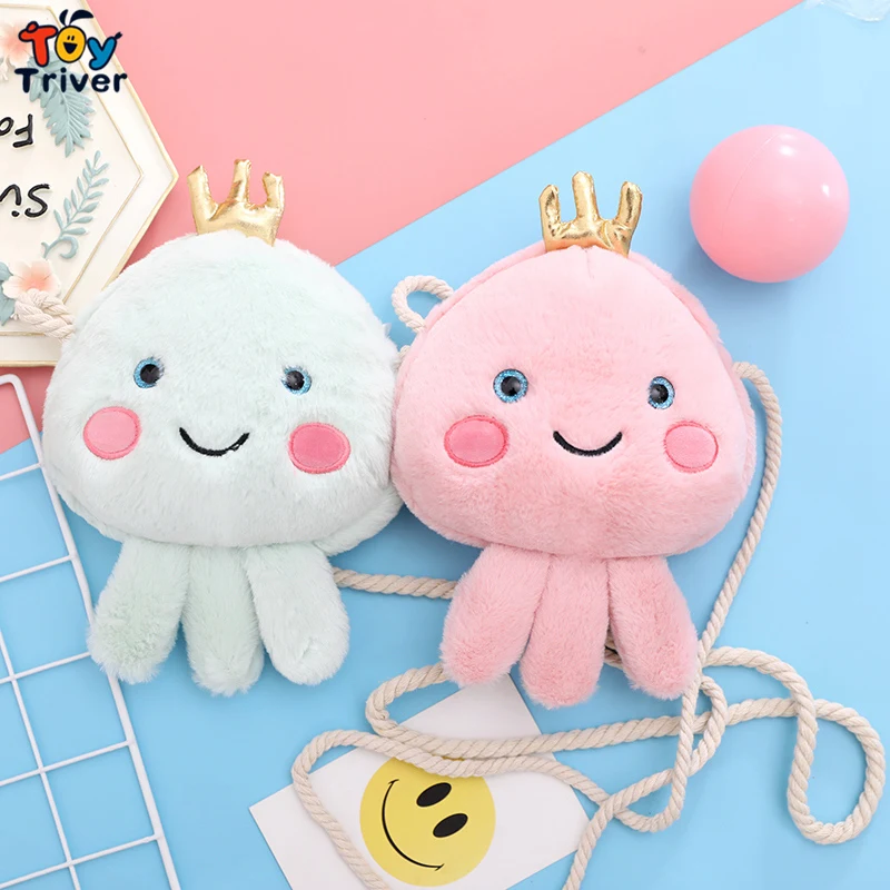 Милая сумка через плечо с Медузой плюшевая игрушка кошелек косметичка для