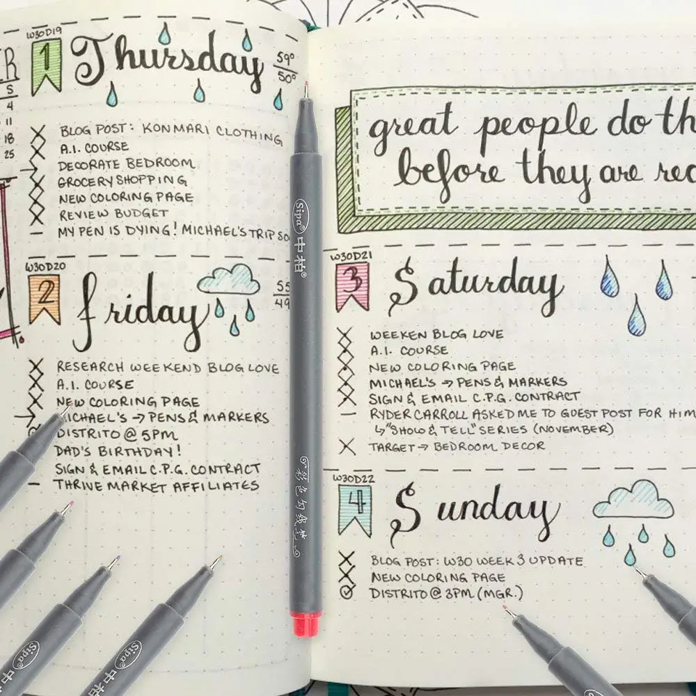 10 цветов Φ тонкая линия 0 38 мм акварельный маркер для рисования лайнер живопись