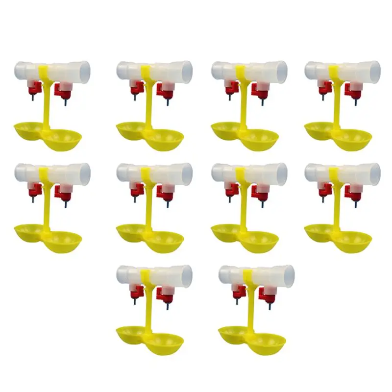 

10 pcs Chicken drinking fountain Double Hanging Cup Ball nipple drinkers 25cm Chicken equipment wholesale Quail feeders LX9C