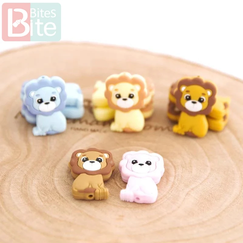 100 шт Детские Силиконовые Бусины лев Король мультфильм beadsfair класс силиконовый Прорезыватель для соски цепи Детская Подвеска Ожерелье Товары для малышей