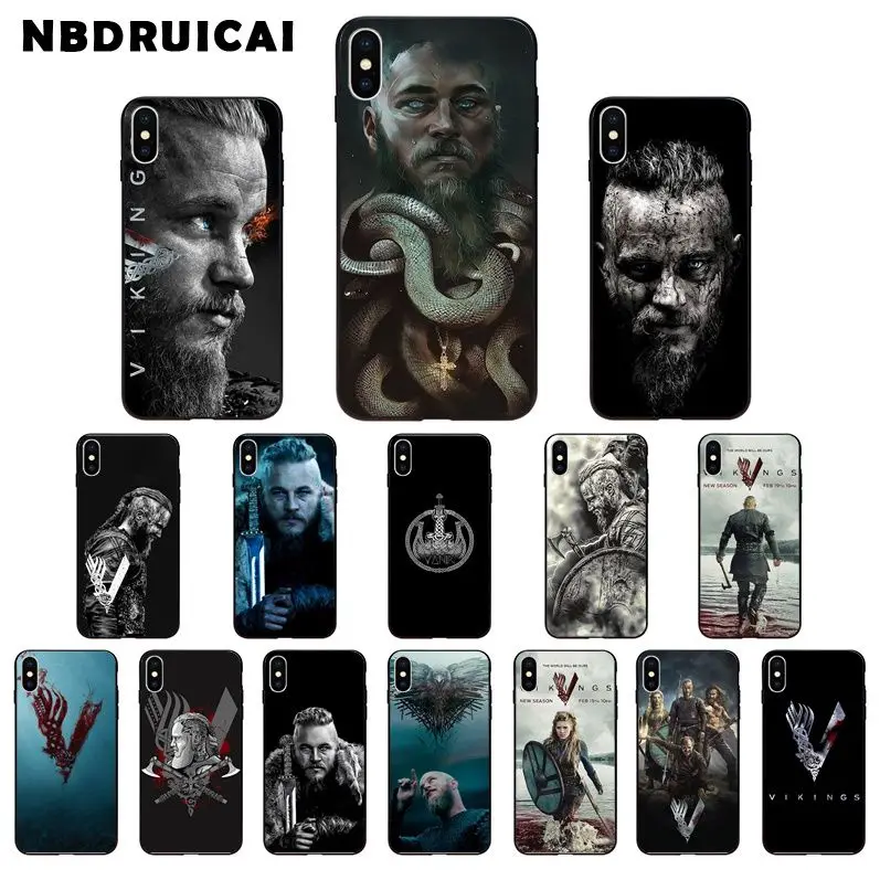 NBDRUICAI Ragnar Lothbrok Vikings Bling TPU Мягкий силиконовый чехол для телефона iPhone 11 pro XS MAX 8 7 6 6S Plus