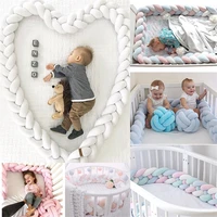 2m length baby bed bumper baby bed decor pure weaving plush knot crib bumper protector infant room decor