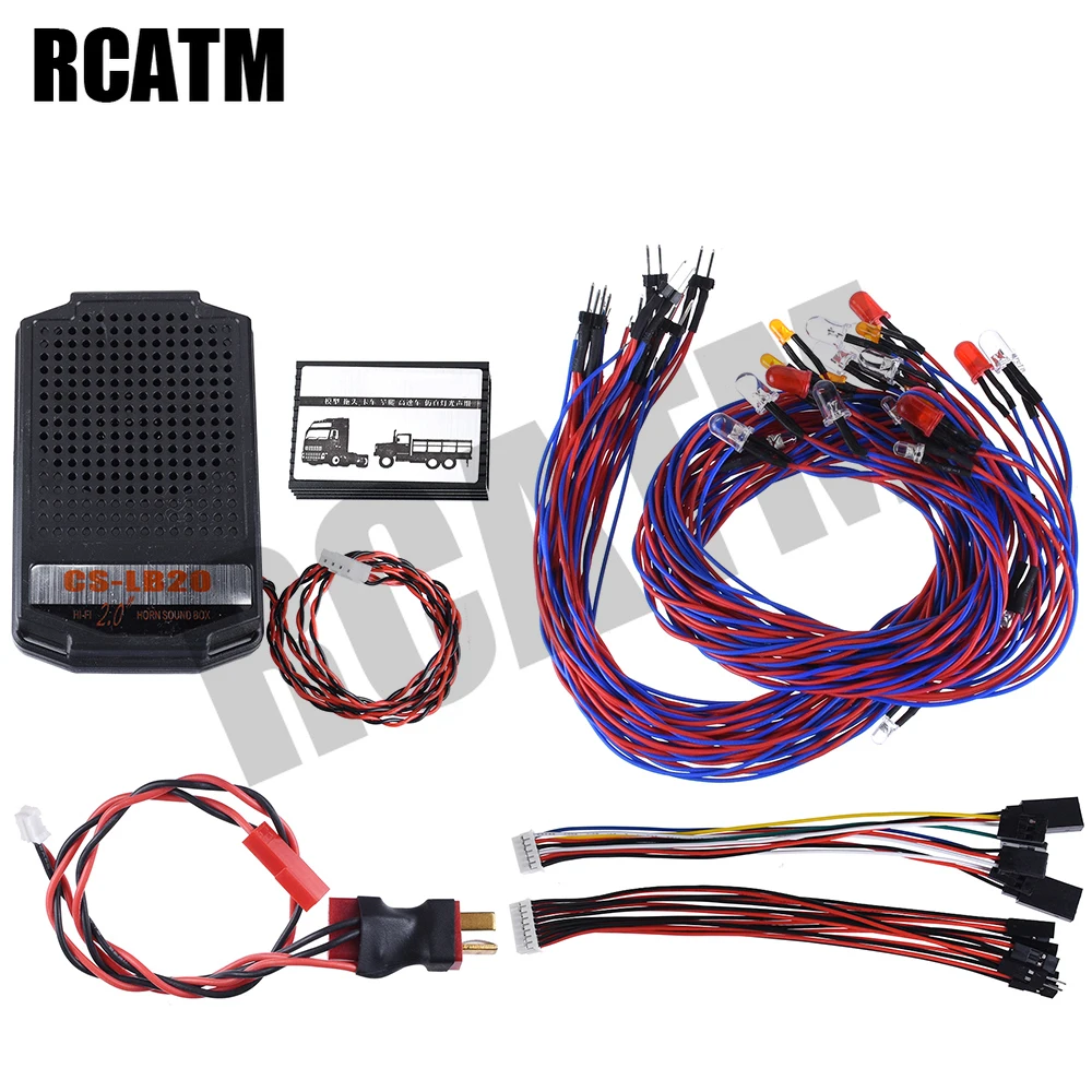 2 In 1 Sound & Light System Group Suit For 1/14 Tamiya RC Truck SCAINA MAN 1/10 Crawler Car Traxxas TRX4 SCX10 Upgrade Parts | Игрушки и