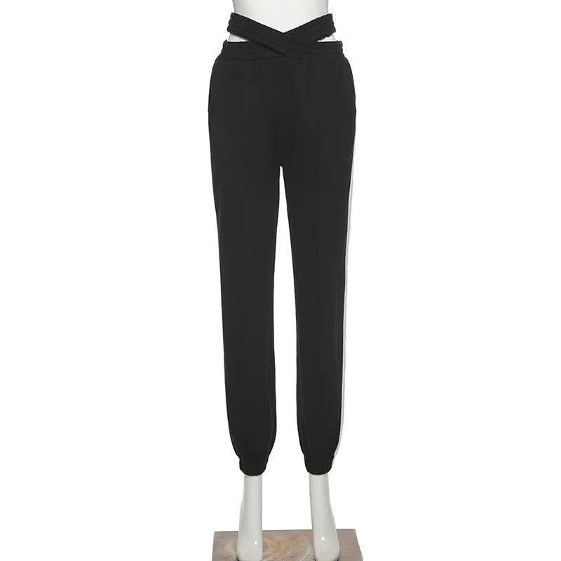 

Fashion Casual Stripe Harem Pants Women Loose Slim Stretch Sweatpants Streetwear Soft Breathable Female Bottoms Slack Trousers