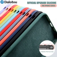 luxury original liquid silicone case for iphone 12 11 pro max mini candy cases for iphone 12 7 8 6 6s plus xs x xr se 2020 cover