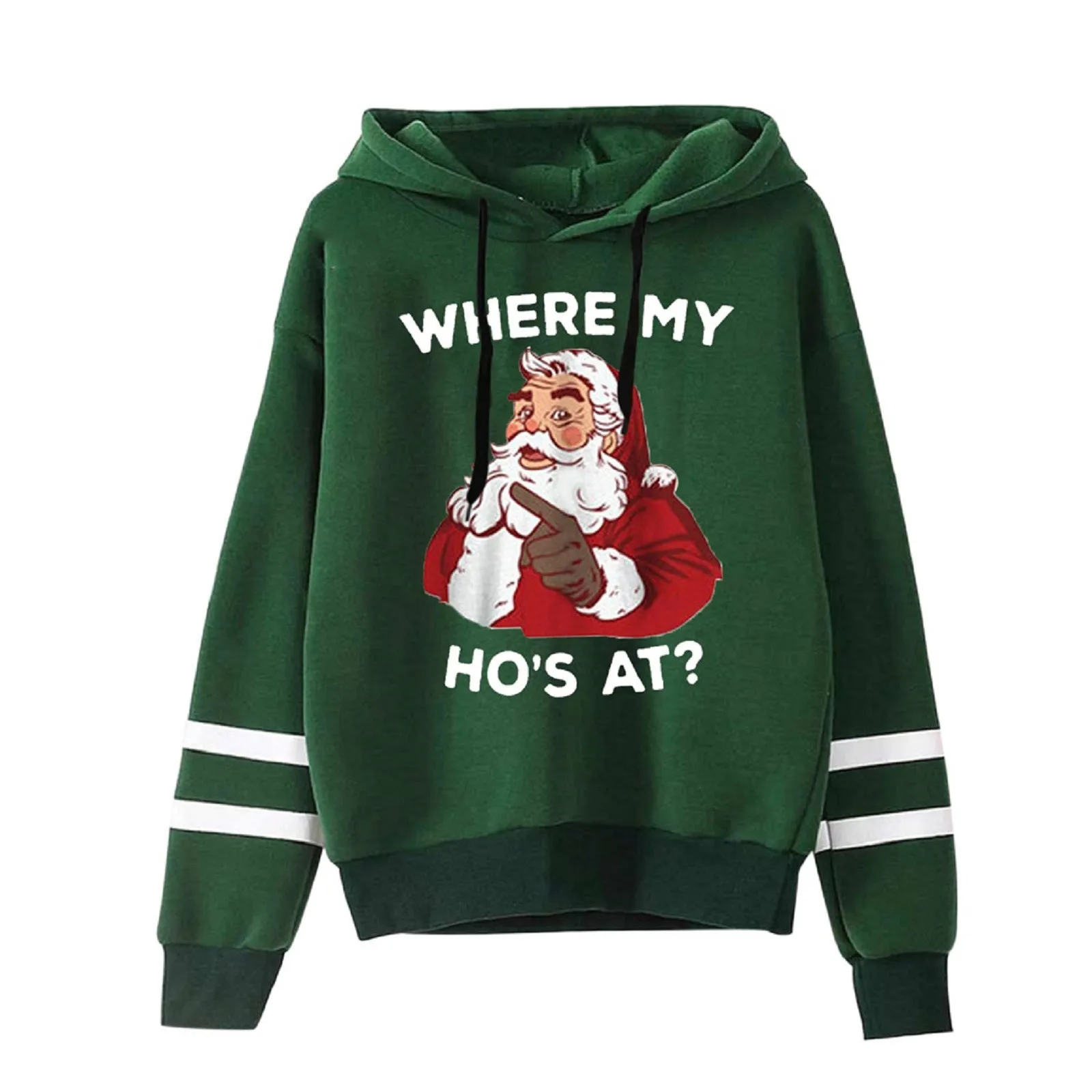 Women Long Sleeve Hooded Sweatshirt Christmas Print Drawstring Hoodies Pullover Tops Casual Loose Oversized Sweatshirts Fashion
