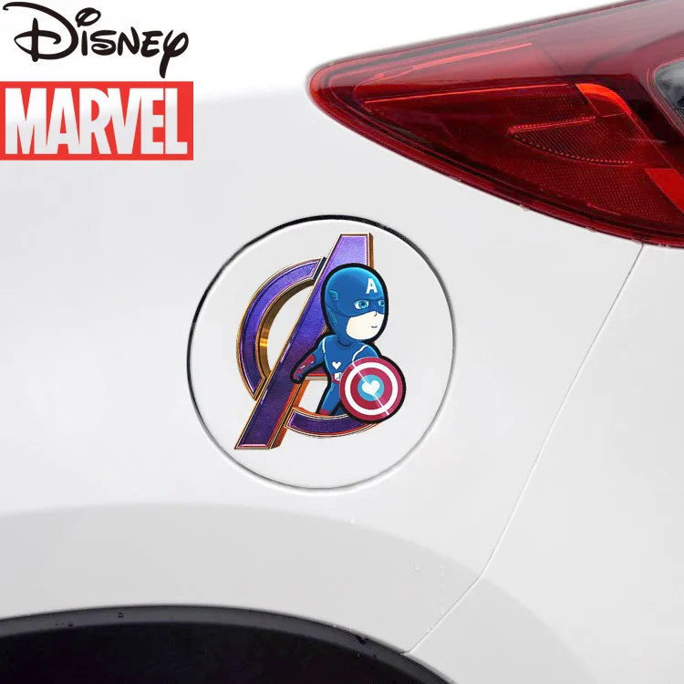 

Disney Marvel Iron Man Hulk Captain America Fuel Tank Cap Car Motorcycle Sticker Decorative Car Sticker Cartoon Car Products