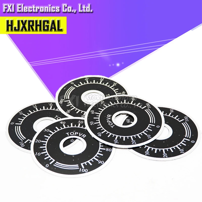 

5pcs 0-100 WTH118 knob potentiometer knob scale digital scale can be equipped with WX112 TOPVR