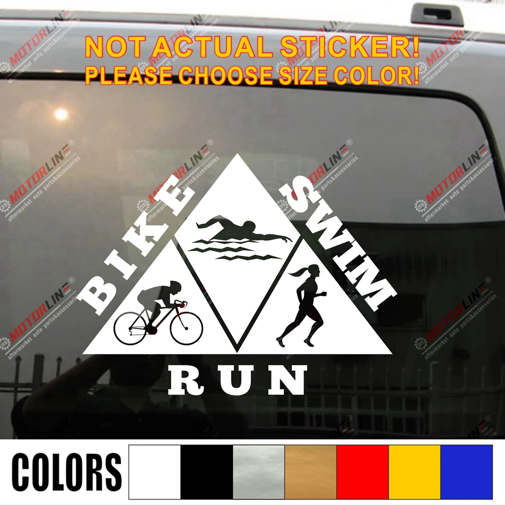 Триатлон Плавание Велоспорт Runnings Триатлет автомобиль грузовик наклейка