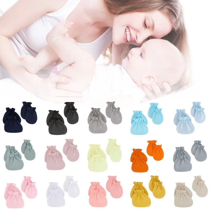 

MXLE Baby Soft Cotton Gloves Foot Covers Set Anti Scratching Mittens Socks Face Protection Gloves Sox Kit for Newborn Infants