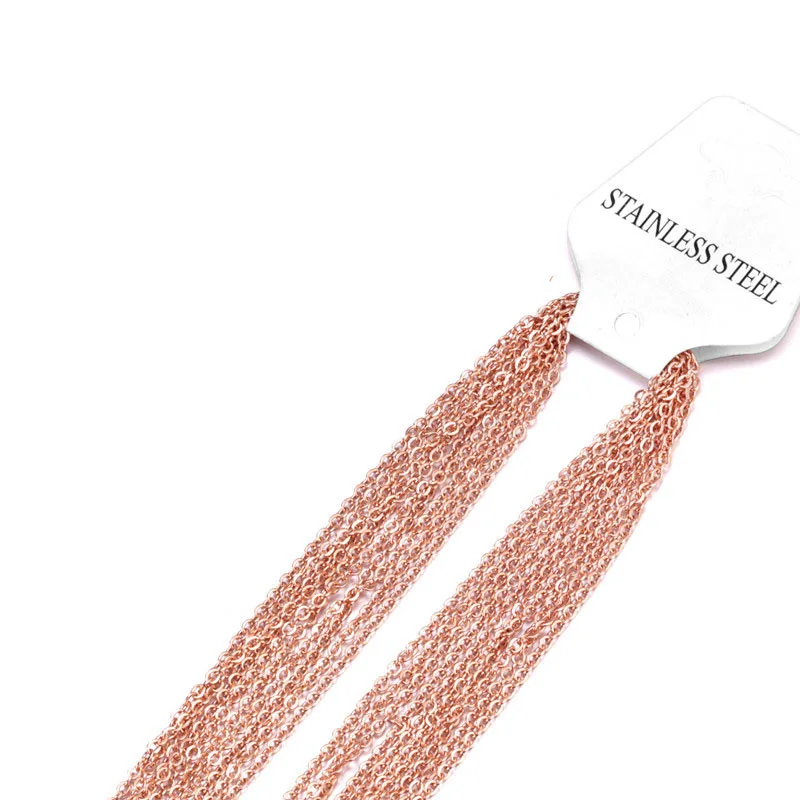 WIWI 5 шт./лот 50 см из нержавеющей стали o-образные плоские цепи крест ожерелье DIY