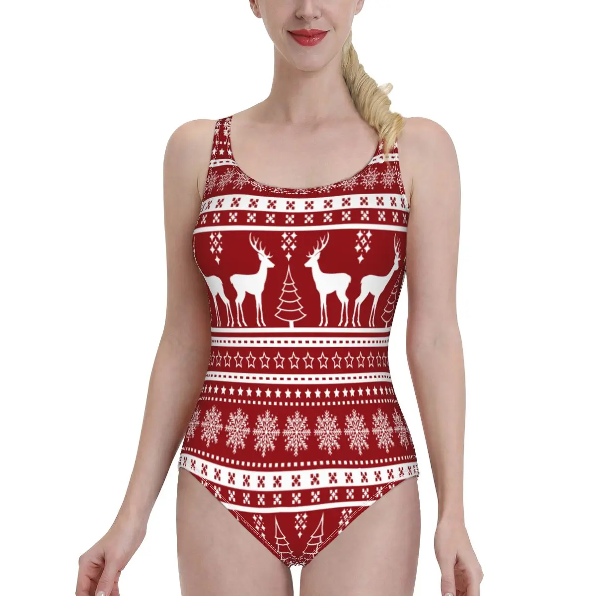 

Цельный купальный костюм 2020 сексуальная одежда для плавания Рождественский женский купальный костюм с красным принтом купальные костюмы П...