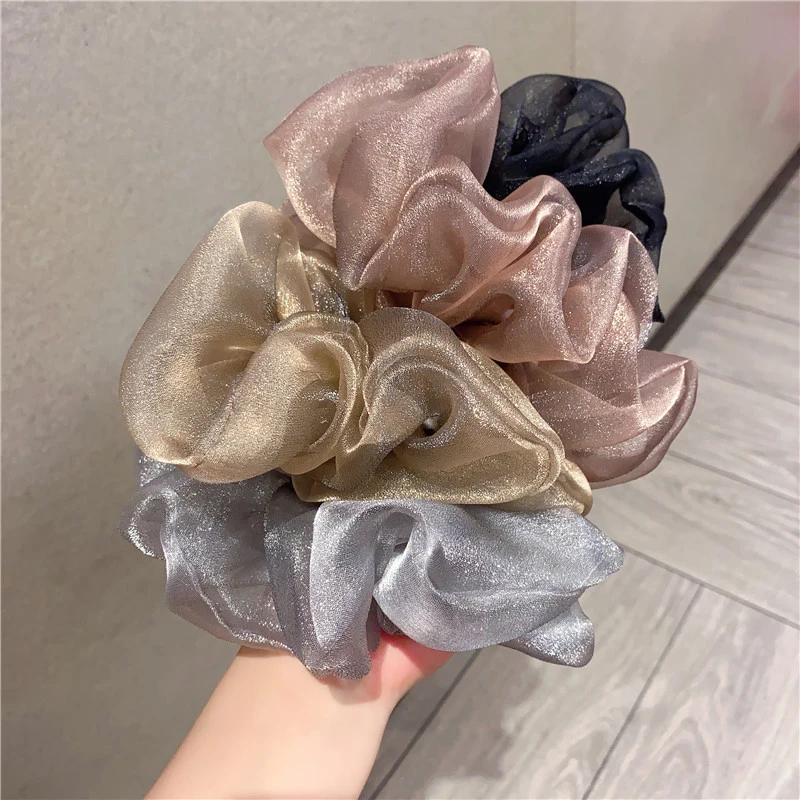 

Fashion Oversized Hair Scrunchies Elastic Hair Ties Girls Headwear Ponytail Holder Hairband Organza Hair Ties Hair Accessories