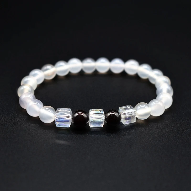 2019 new natural white carnelian bracelet color geometric crystal ladies charm jewelry high quality garnet | Украшения и