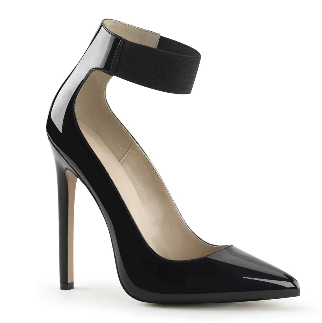 

13cm ankle strap high heel pointed thin heel shallow mouth versatile simple commuter professional women's shoes
