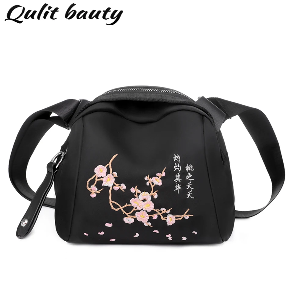 

High Quality Waterproof Oxford Cloth Women's Small Shoulder Messenger Bag Chinese Character Embroidery Ladies Crossbody Bag Sac