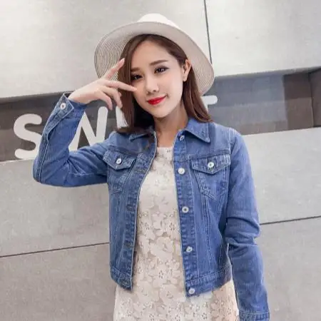 Новинка 2019 весна лето Харадзюку женская джинсовая куртка короткий стиль с