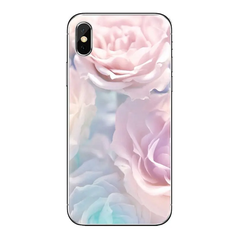 Transparent TPU Bag Case Love PINK Flowers For iPhone XS Max XR X 4 4S 5 5S 5C SE 6 6S 7 8 Plus Samsung Galaxy J1 J3 J5 J7 A3 A5 |