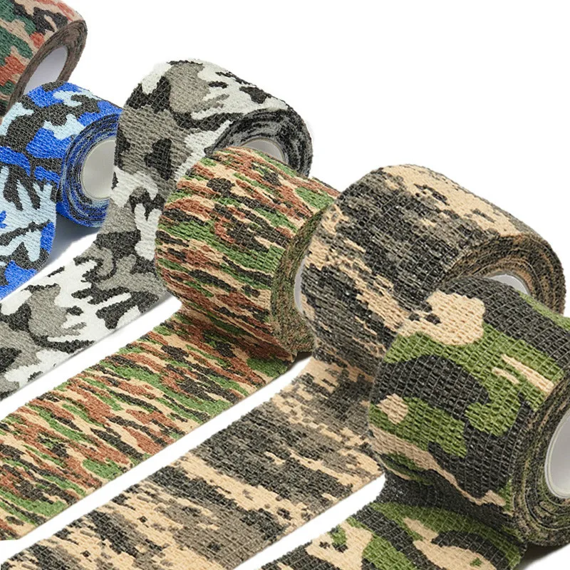 Самоклеящаяся камуфляжная эластичная лента 5x450 см наружная Военная стрейчевая