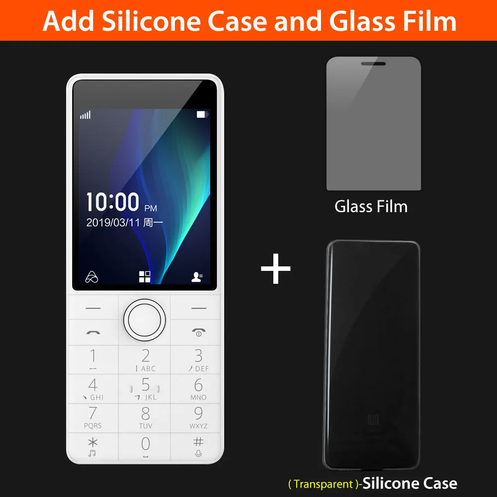 Add Case and Film Xiaomi Qin 1S+ VoLTE 4G сеть Wifi 4G+ 512MB 2,8 дюйма 1480mAH bluetooth 4,2 инфракрасный пульт дистанционного управления gps Две sim-карты русский - Color: Add Case and Film