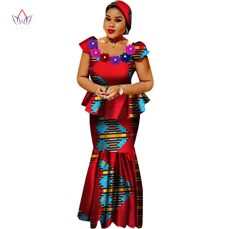 17 African Bazin Riche Dresses for Women Set Clothes Skirt Top Sets for Women High Waist Skirt Long African Skirt Plus Size WY2564 - Цвет: 17