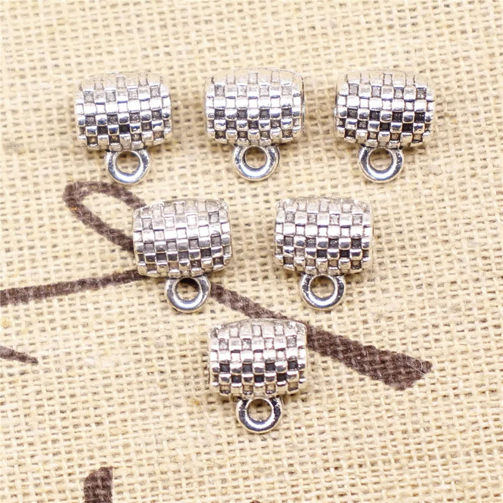 

Components For Jewelry Making Antique Silver Color Bails Spacer Beads Connectors 10x9x7mm 10pcs