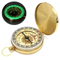 camping hiking clamshell compass pure coppe pocket brass golden compass portable compass navigation outdoor sports accessories