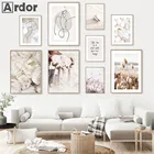 Цветочная пляжная раковина Одуванчик Искусство холст живопись абстрактная линия печать песок ручной постер скандинавские настенные картины для гостиной Декор