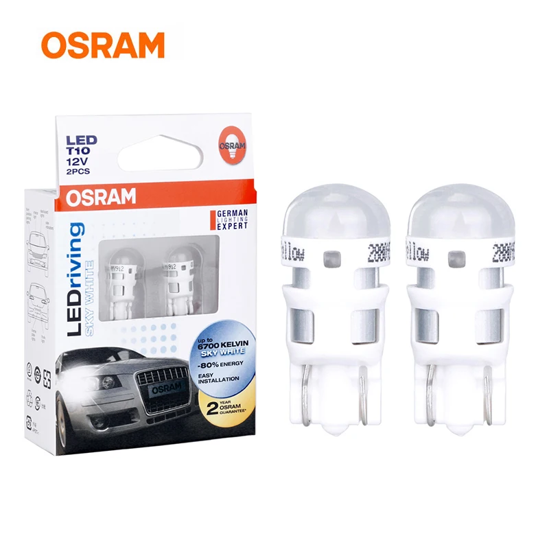 Лампа Ксеноновая OSRAM СВЕТОДИОДНЫЙ W5W T10 2880SW светодиодный расклинивающий 6700K 12V