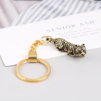 2022 year of tiger key ring pendant vintage copper lucky tiger keychain charm