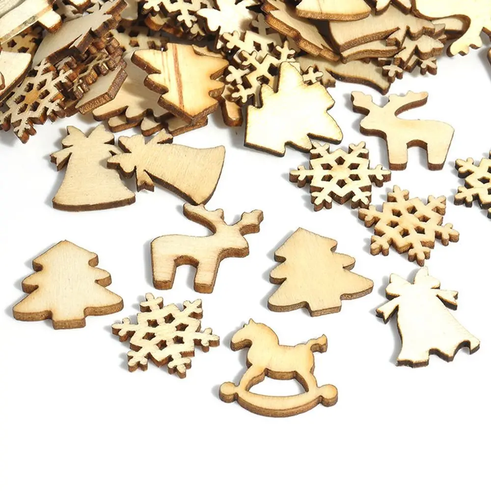 50 шт./компл. Рождественский Декор из натурального дерева множество стилей